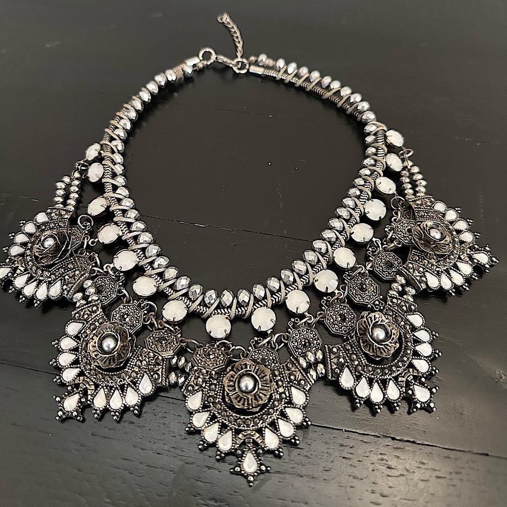 Ornate Silver Necklace with beading